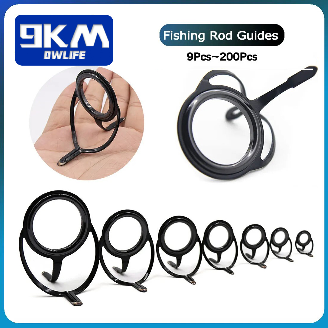 Fishing Rod Guide Replacement - 釣竿修理キットスピニングロッドビルディングコンポーネントステンレス鋼鋳造釣竿ガイド交換セットタックル 4 〜 38 ミリメートル