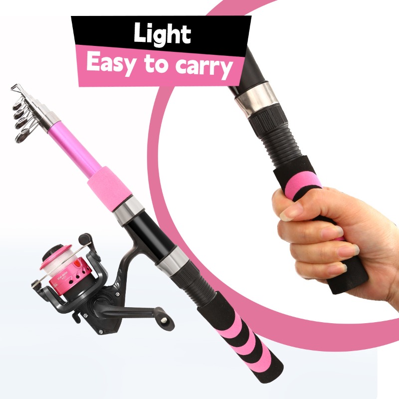 Fishing Rod Combo - 子供大人初心者向け釣り竿コンボセット 海水淡水キット スピニングロッドリールキャリーバッグ付き 滑り止めハンドル 簡単使用