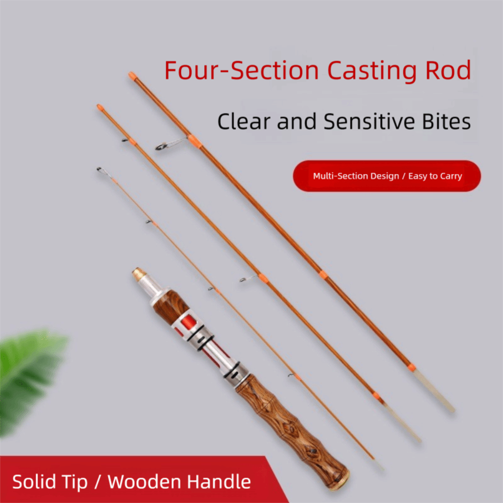Fishing Rod Carbon Fiber - 高品質4セクションスピニングフィッシングロッドULパワー カーボンキャスティングフィッシングロッド1.4mスピニングカーボンファイバーフィッシングポール冬