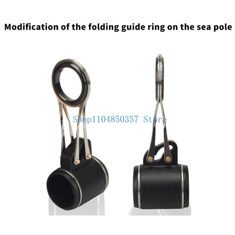 Fishing Rod Guide Replacement - 釣り竿先端ガイド折りたたみ式耐摩耗性アイリング伸縮式ステンレス鋼ガイドリング釣り道具アクセサリー