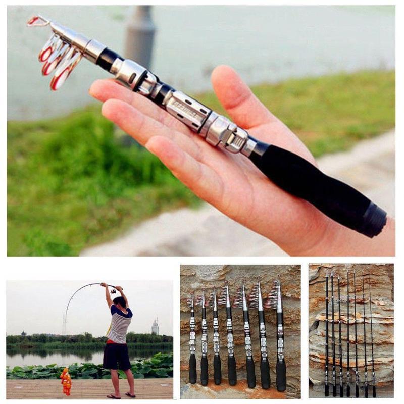 Fishing Rod Travel - 1 メートル調節可能な伸縮式釣り竿実用的な強化グラスファイバー釣り竿屋外ポータブル釣り竿