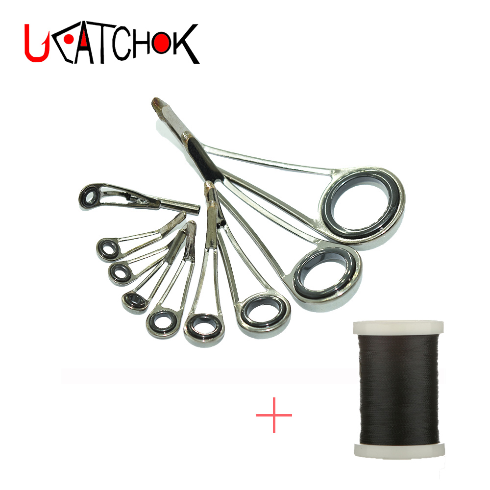 Fishing Rod Repair Kit - 9個/キット ロックトラウト釣り竿ガイド 超軽量 ハイレッグ ステンレス鋼ガイドリング ロッドDIY修理