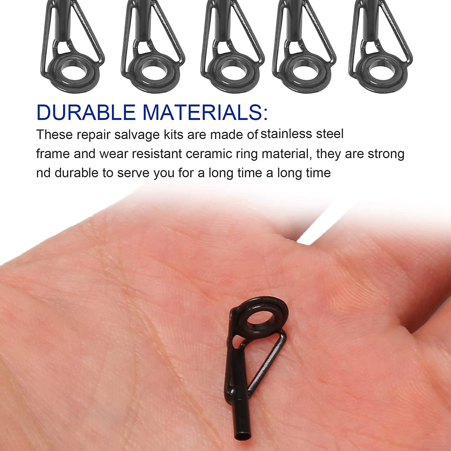 A69P-80 ピース釣り竿先端修理キット淡水海水ロッド用ス - Fishing Rod Guide Replacement のレビューと価格