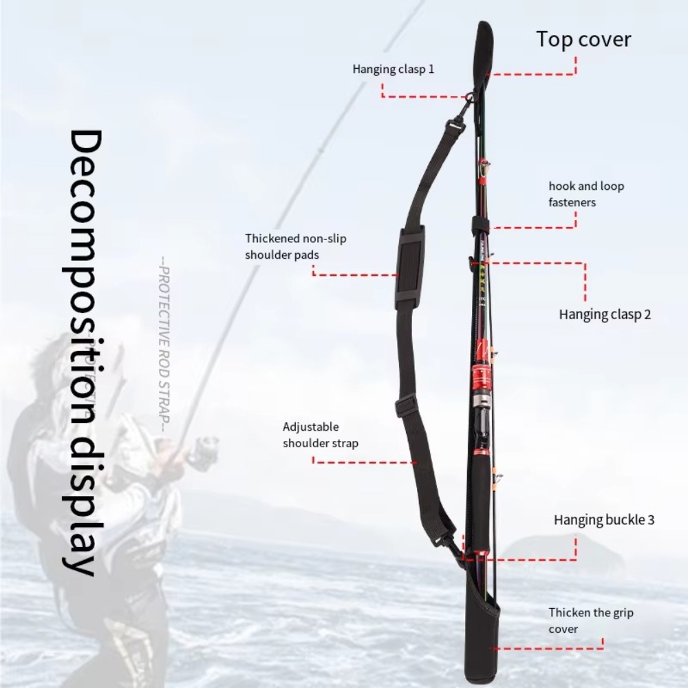調節可能な釣り竿収納バッグ ポータブルショルダーベルトプロテ - Fishing Rod Combo のレビューと価格