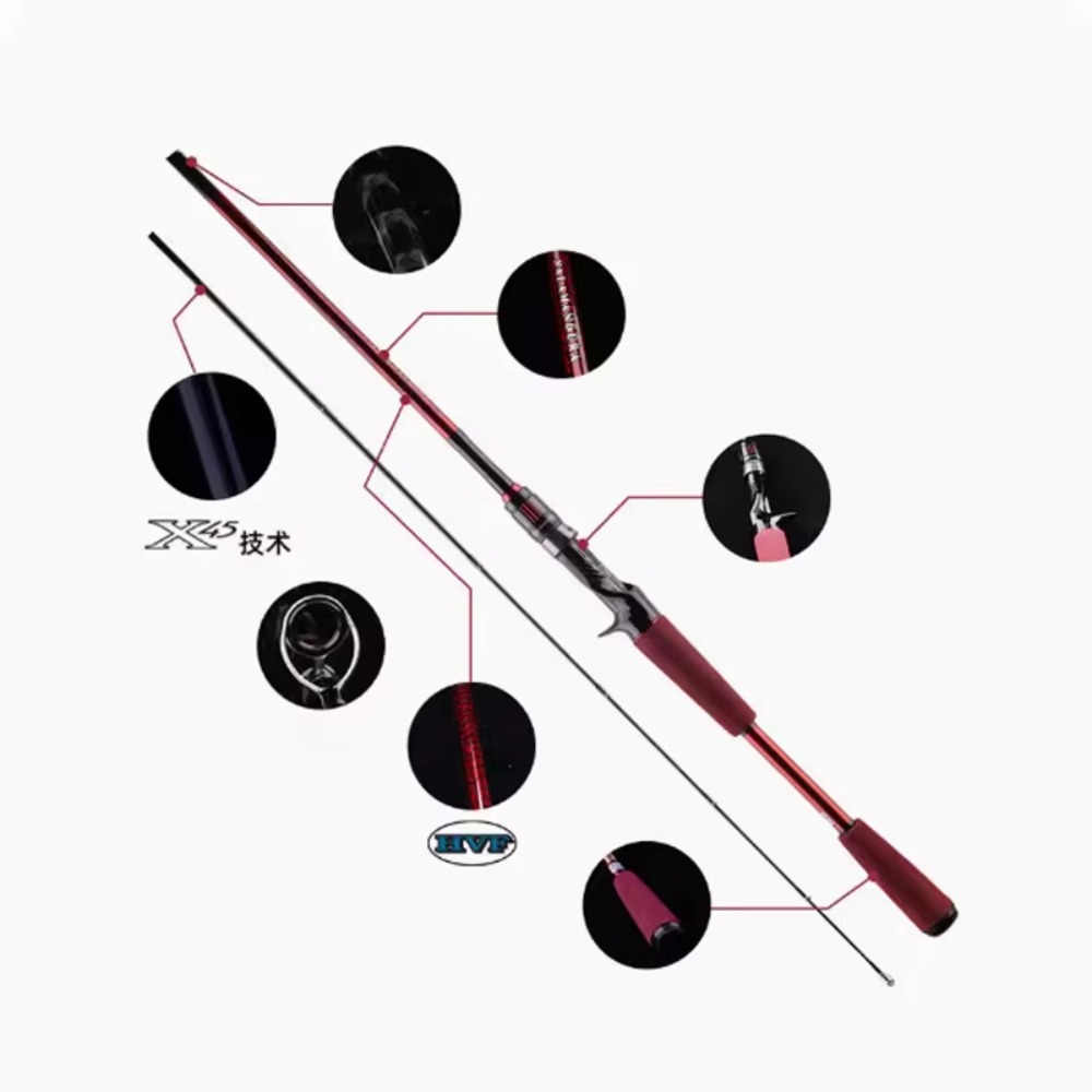カーボンファイバールアーフィッシングロッド 湖・川用 ベイト - Fishing Rod Carbon Fiber のレビューと価格