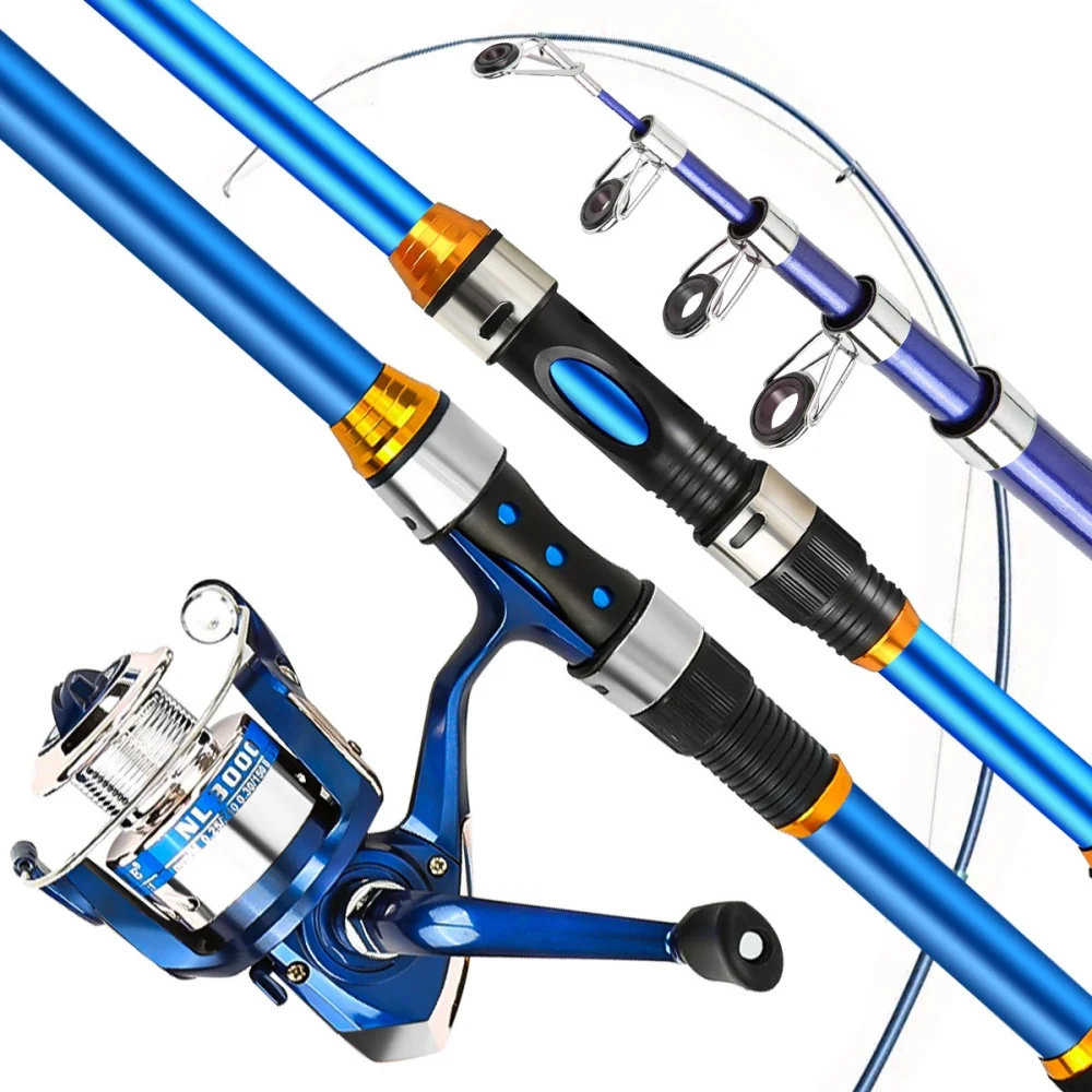 2.1-3.6M 伸縮式ガラス繊維釣竿セット リール & ア - Fishing Rod Combo のレビューと価格